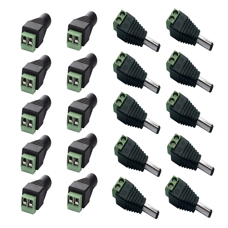ALLISHOP 10 x Male + 10 x Female 2.1x5.5mm DC Power Cable Jack Adapter Connector Plug Led Strip CCTV Camera Use 12V ALLISHOP 10 x Male + 10 x Female 2.1x5.5mm DC Power Cable Jack Adapter Connector Plug Led Strip CCTV Camera Use 12V
