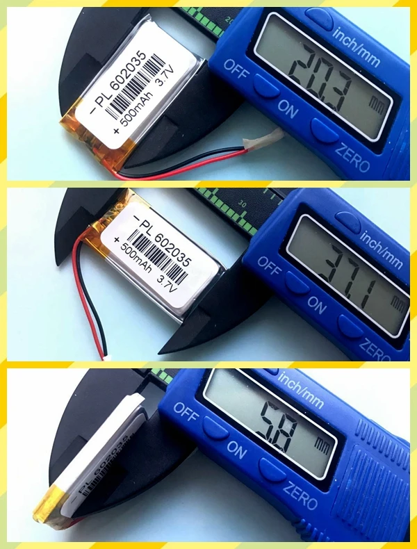 Полимерный аккумулятор 500 mah 3,7 V 602035 умный дом MP3 колонки литий-ионный аккумулятор для dvr, gps, mp3, mp4, сотового телефона, динамика