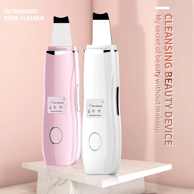 

New Ultrasonic Ion Skin Scrubber Rechargeable Microdermabrasion Deep Cleaning High Frequency Vibration Face Peeling Massager Spa