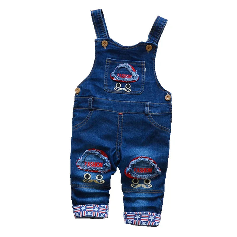 BibiCola baby bib pants spring autumn child cotton demin baby boy girl