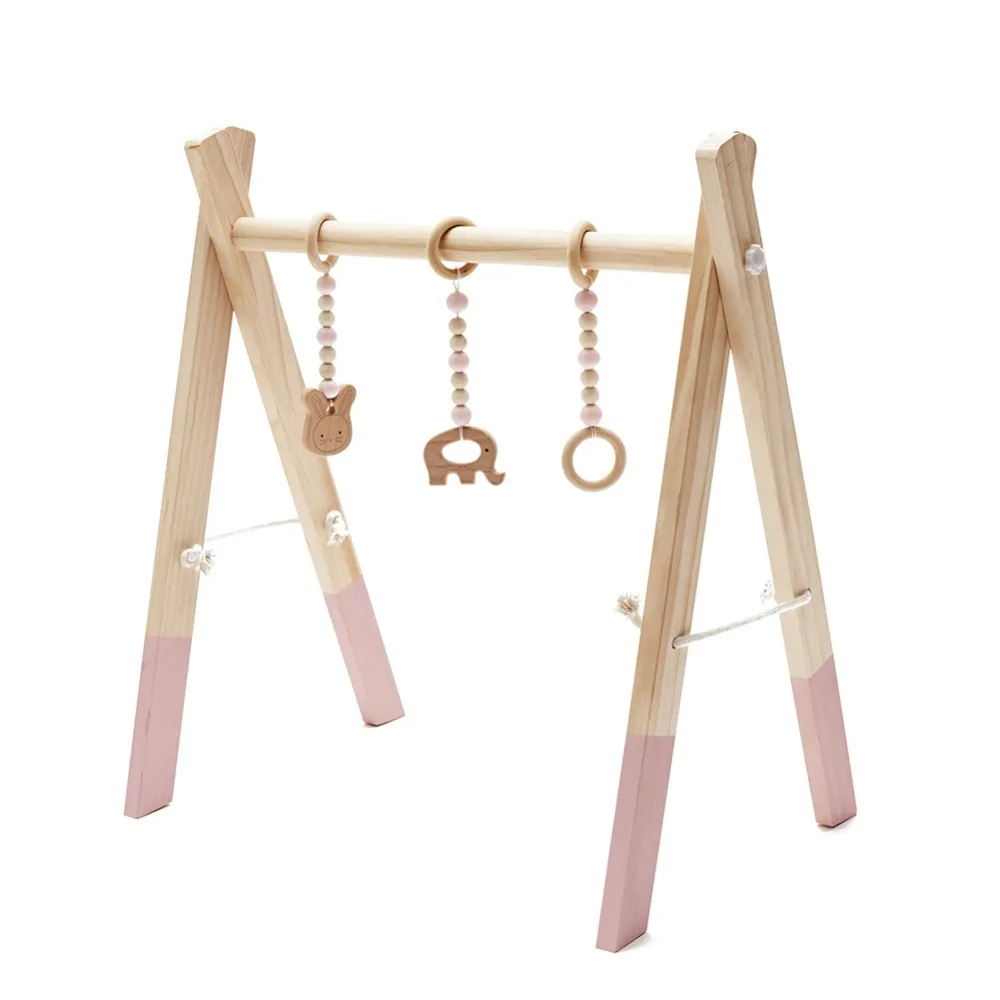  Nordic Baby Activity Gym Wood Baby Sensory Develop Wooden Play Game Frame Rack Early Education Toys