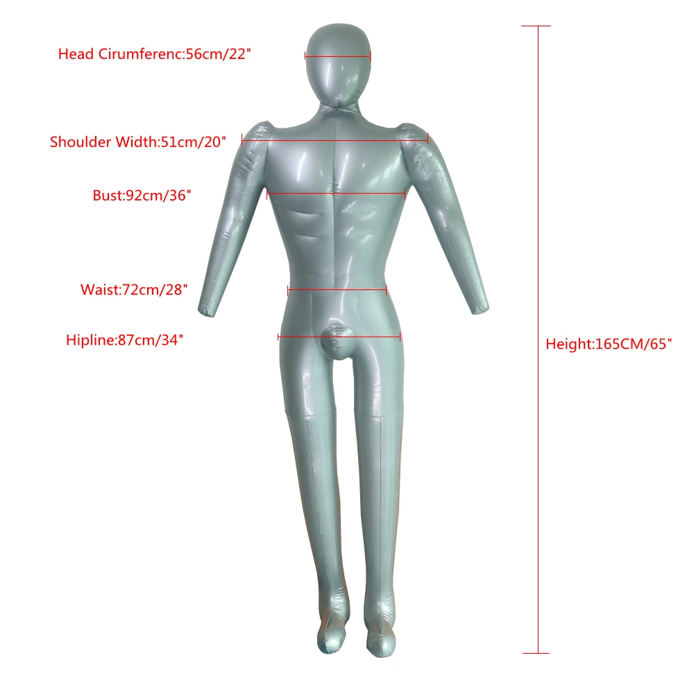 ПВХ человек весь тело с ручкой надувной манекен головы модель туловища