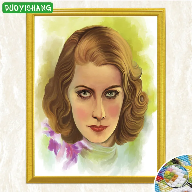 Full Square 5D DIY Diamond Painting Cartoon Greta Garbo Portrait Embroidery Sale Picture of Rhinestones Mosaic | Дом и сад