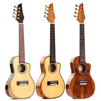

24inch Concert Ukulele Thin body Bevel Veneer Spruce panel Ukulele 4 Strings mini Guitar Hawaii Guitar Musical Instrument UK2338