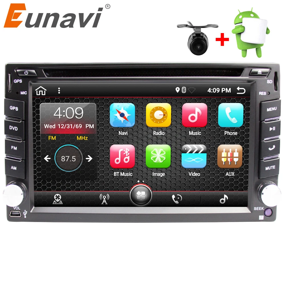 Eunavi Universal 2 Din Android 7.1 Car Dvd Player GPS+wifi+bluetooth+radio+quad Core+ddr3+Capacitive Touch Screen+car Pc+stereo