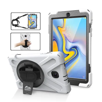 

10pcs/lot Kids Safe Shockproof Heavy Duty Silicone+PC Kickstand Case+Wrist Strap For Samsung Galaxy Tab A 8.0 2018 T387