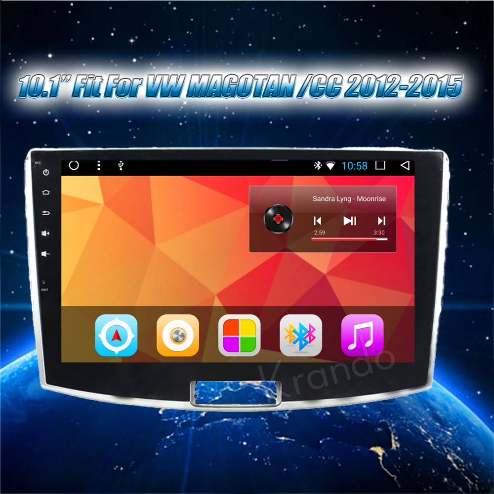 Perfect Krando Android 8.1 10.1" Big Screen Full touch car Multimedia system radio player for VW MAGOTAN /CC 2012-2015 video gps BT wifi 0