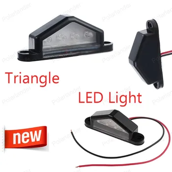 

Hot sale Car Truck Light LED 4 SMD Triangle Rear License Number Plate Light Lamp Truck Caravan Trailer 12V 2pcs/set