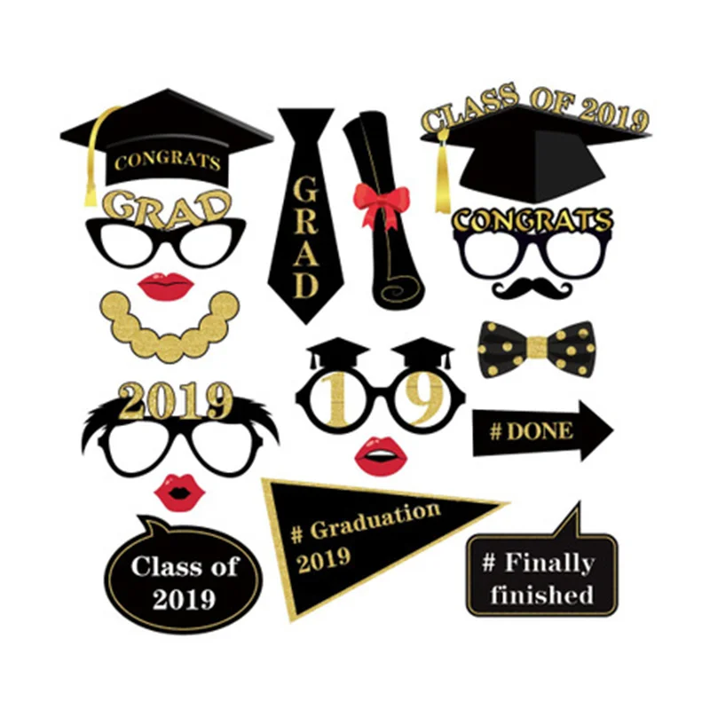 

2019 Graduation Ceremony Party Photo Props Paper Beard Paper Photo Frame Photo Props Graduation photo frame