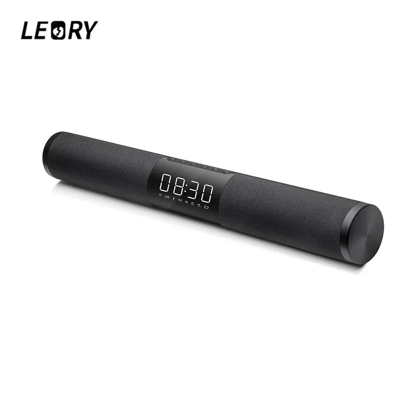 Kopen LEORY LP C18 Thuis TV Soundbar Bluetooth Luidspreker Draagbare Draadloze Subwoofer 3D Surround FM Radio MP3 MP4 Wekker