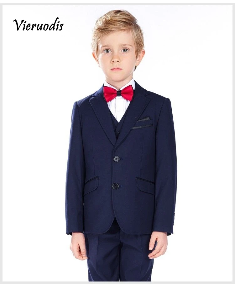 16-1         Custom Made Navy Blue Boys Wedding Tuxedo Toddler Suit for Kids Flower Prom Suit