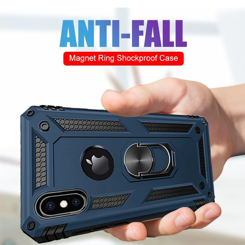 

Luxury Magnet Metal Case On The For IPhone 6 6s 7 8 Plus Armor Shockproof Case Cover For IPhone XR XS Max X Silicone Bumper Case