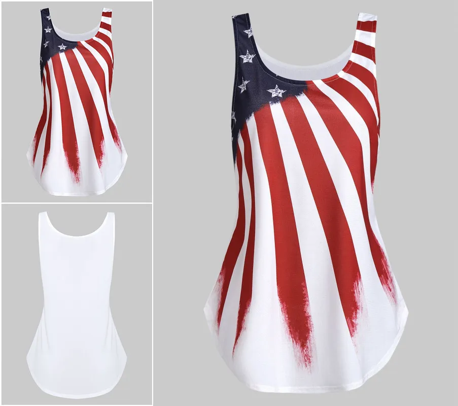 

american flag print top plus size harajuku tanks sexy tops women tank good vibes casual white woman clothes gothic festival