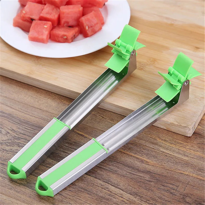 Fruit Slicer Stainless Steel Watermelon Cutter Split Cut Flower Kitchen Fruit Knife Melon Slicer Fruit Dicing Machine Salad Tool