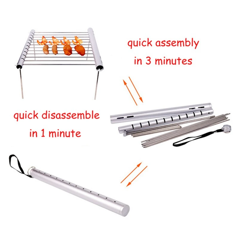 Легкая разборка пищевой нержавеющей стали барбекю уголь Гриль Открытый Кемпинг портативный барбекю мини кухонная плита