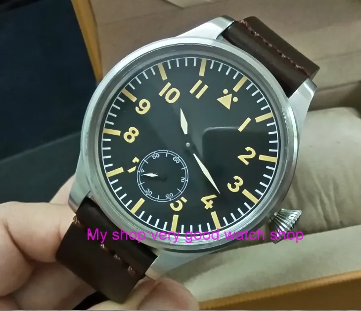 

55 mm very big dial PARNIS Asian 6498 Mechanical Hand Wind Mechanical movement men watches Mechanical watches DF356a
