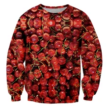  Personality 3D Full Printed Man Red Cherry Sweatshirts Funny Unisex Clothing Men's Delicious Fruit Fashion Pullover Hiphop Tops