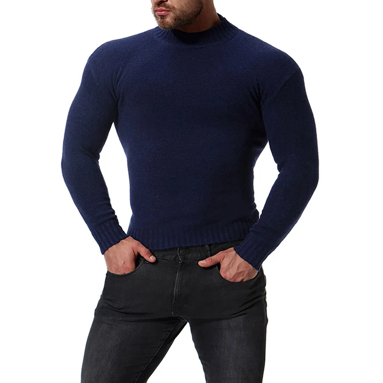 HCXY,, мужские вязаные свитера, воротник-стойка, нижняя рубашка, нижняя рубашка, мужской свитер, стрейчевый, шлифованный, стоячий воротник
