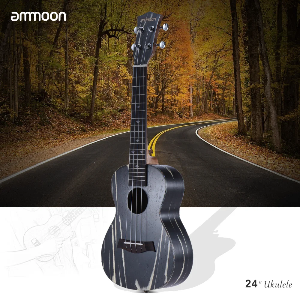 Ammoon 2" Гавайские гитары укулеле акустическая сопрано Ukelele Uke18 Лады 4 струны Okoume шеи палисандр гриф струнный инструмент музыкальный подарок