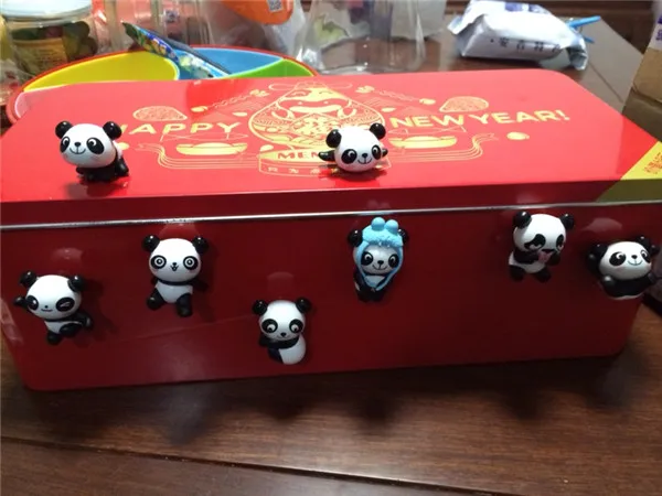 Cute Funny Panda Mini figures pvc toys Fridge Magnets 8pcs - Buyers Show 19