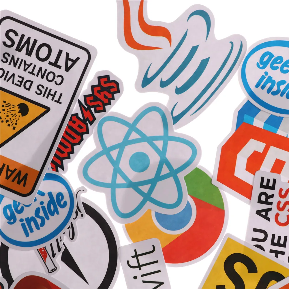 30Pc/set Cool DIY Stickers Internet Java JS Php Html Cloud Docker Bitcoin Programming Language APP Logo Stickers For Laptop Car