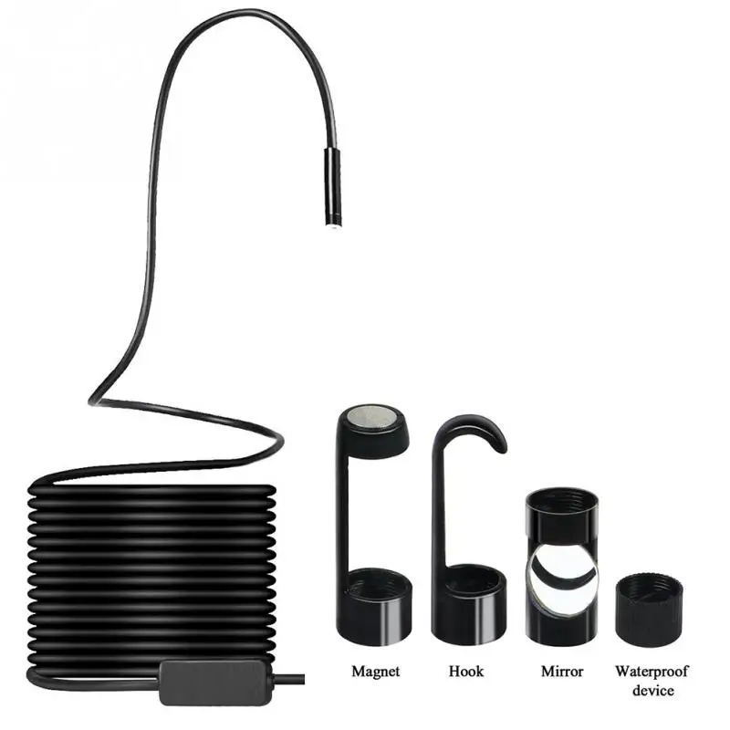 

HD Wireless Endoscope Mini Waterproof Soft Cable Inspection Camera 8mm Depstech Borescope Hook Magnet Side View Mirror Set