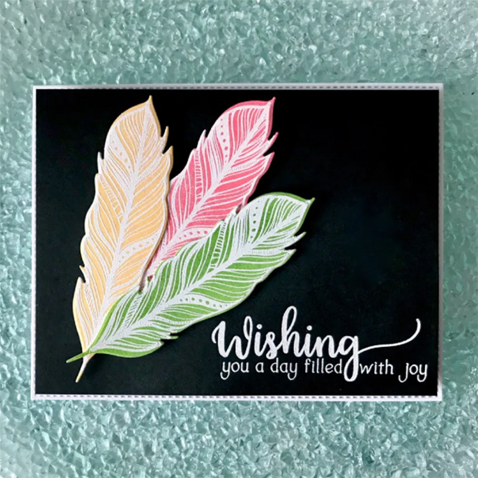 DiyArts 2Pcs Feathers Metal Cutting Dies Stencils for DIY Scrapbooking/photo album Decorative Embossing Paper Cards | Дом и сад