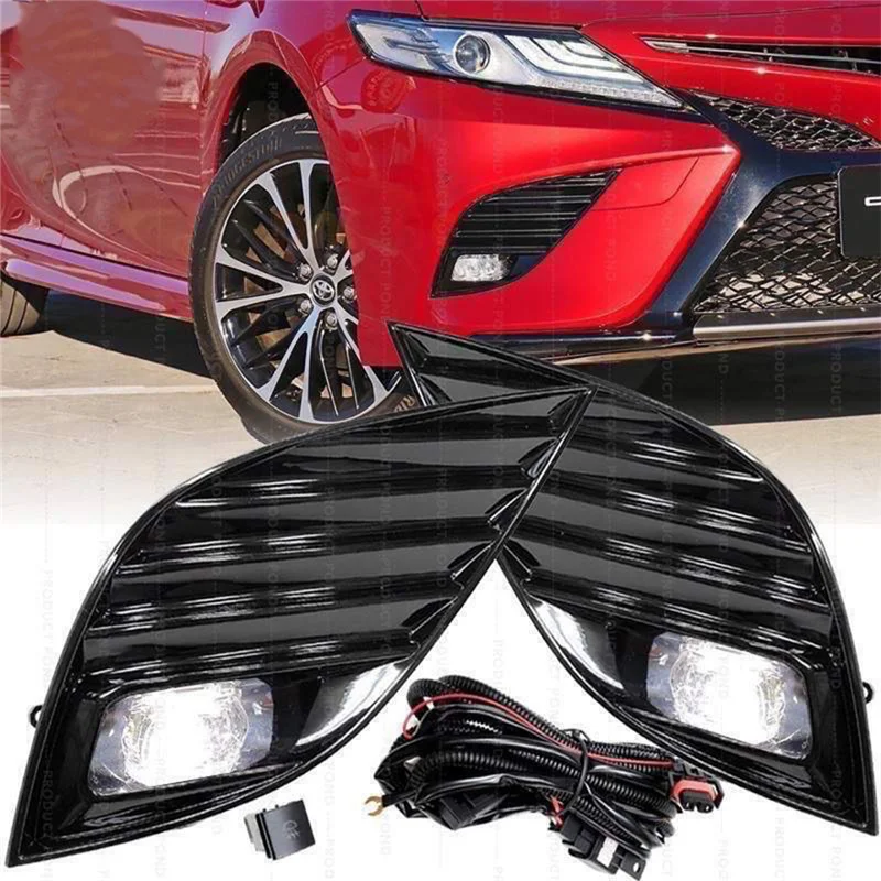 Автомобильный светодиодный ПТФ в передний бампер лампа в сборе для Toyota Camry SE XSE- переключатель кабельный жгут#81481-06170#81482-06170