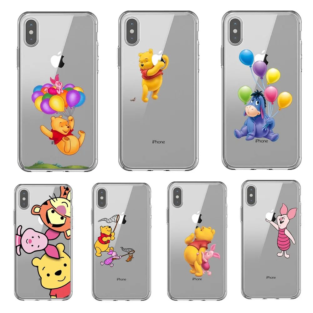 Cute Piglet Eeyore Tigger Christopher Robin Bambi Thumper Cases Cover For iPhone 5 5s SE 6 6s Plus 7 7Plus 8 8 Plus X XR XS MAX
