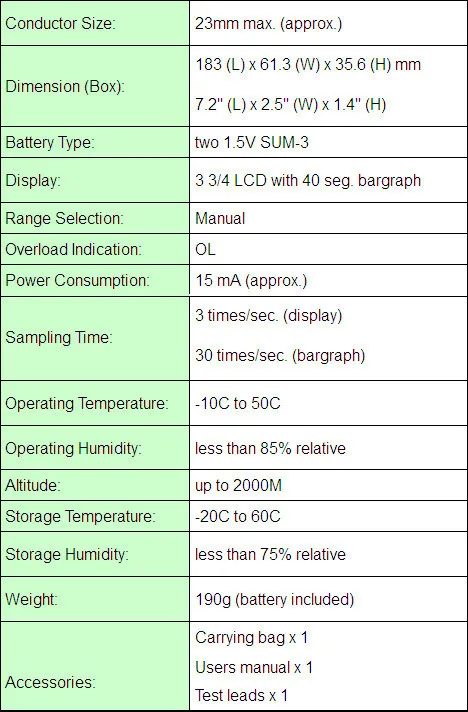 PROVA-11 AC/DC мА Правда RMS цифровой клещи постоянного 1mA AC 0.1mA