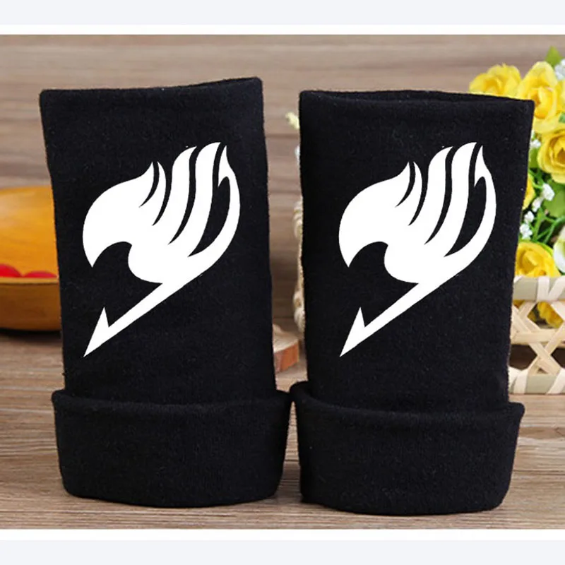 Fairy Tail Anime Guild Symbol Black Touch Screen Fleeced Gloves