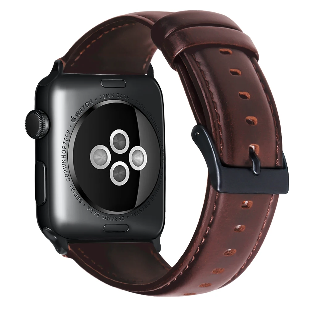 Кожаный браслет с масляным воском для Apple Watch 42 мм 38 мм 44 мм 40 мм серия 5 4 3 2 для Apple Watch ремешок iWatch 5 наручный ремешок для часов