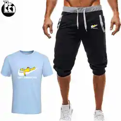 Мужские комплекты, футболки + штаны, комплекты из двух предметов, повседневный спортивный костюм для мужчин и женщин, новые модные