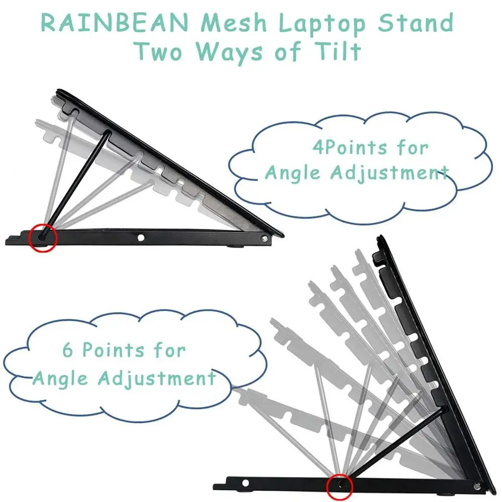 Сетчатая вентилируемая Регулируемая подставка для ноутбука Портативная Складная Лампа подставка для ноутбука Подставка