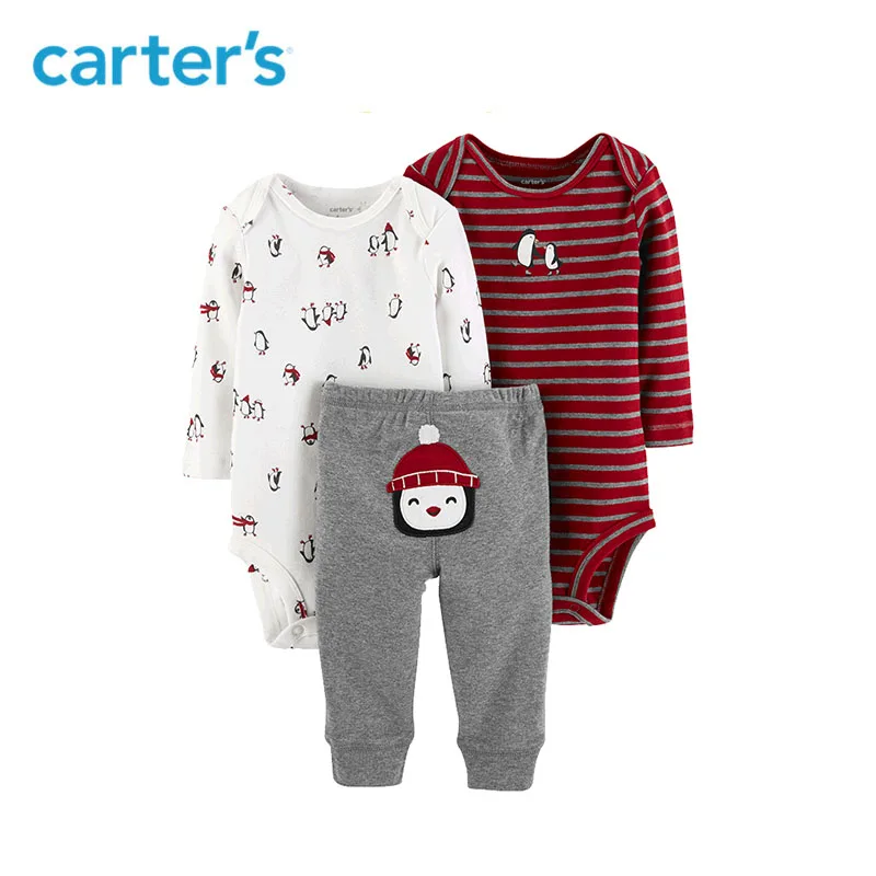 Penguin Pants Carter/'s 3 Piece Set for Baby Girls Puppies One-Piece Bodysuits