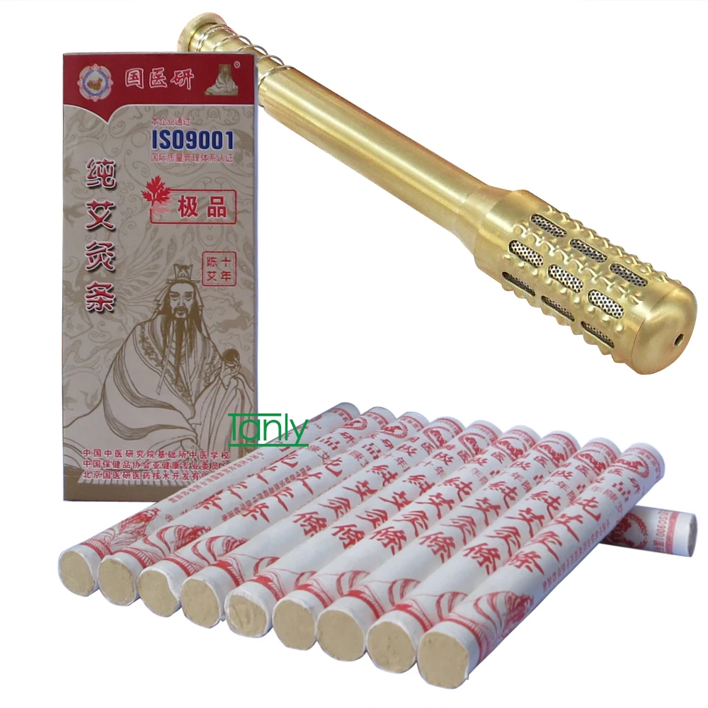 

guoyiyan highest grade ten years pure moxa moxibustion stick 1.8x20cm (2pack + 1pcs device)/set