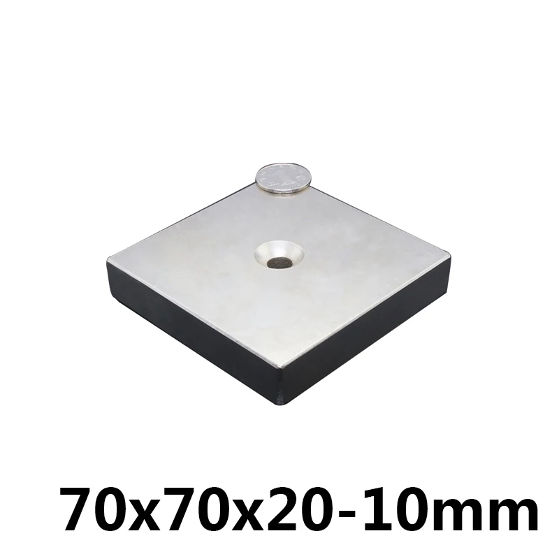 

1 pcs 70 x 70 x 20 mm Hole: 10mm Super Strong N35 Ring Magnets Craft Powerful Rare Earth Neodymium Magnet