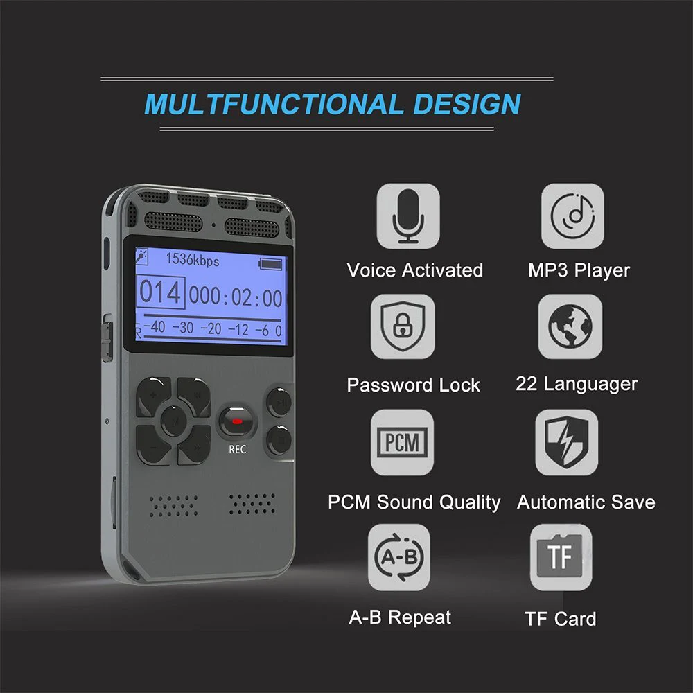 Digital Recorder HD 1536 Kbps 8G Support TF Card