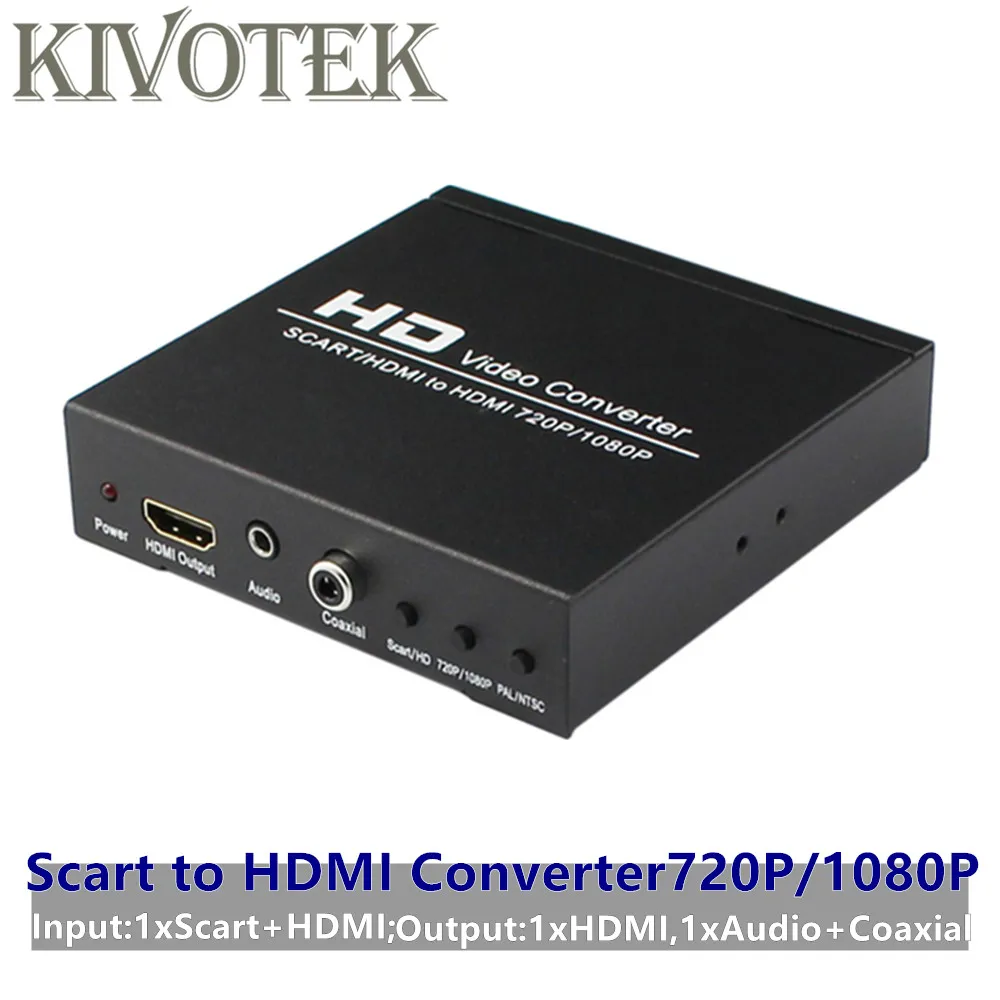 

SCART to HDMI Converter Adapter Upscaler SCART+HDMI to Full HDMI1080p+Audio/Coaxial Output Connector for HDTV DVD Free Shipping