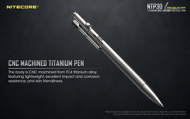 Nitecore NTP30 тактическая ручка для самозащиты инструменты из титанового сплава Эргономичный вольфрамовый стальной конический наконечник