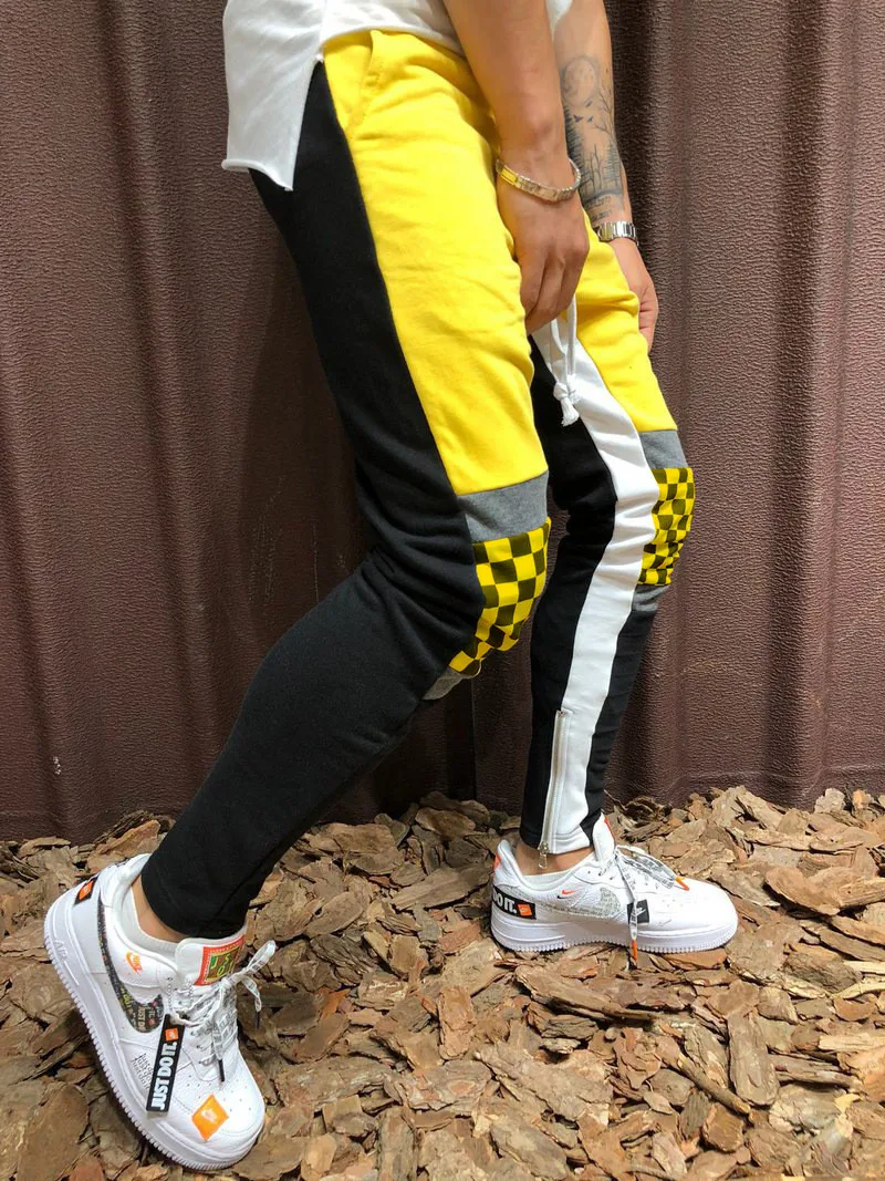 Plaid Print Jogger Sport Pants Fitness Running (4)