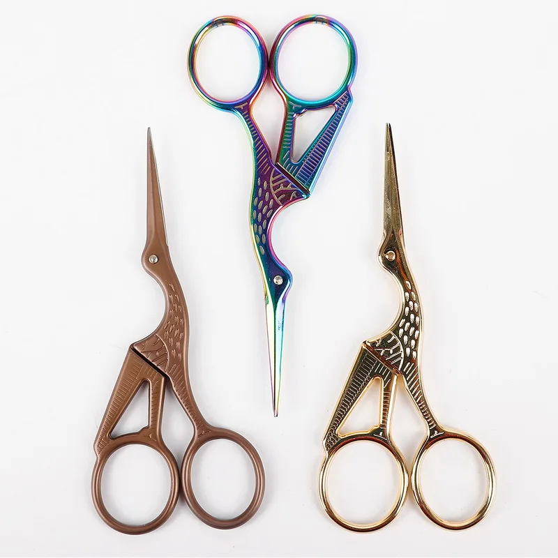 1PCS Durable Stainless Steel Retro Scissors Makeup Embroidery Nail Scissors Toe Horny Scissors Beauty Makeup Sewing Tools 3