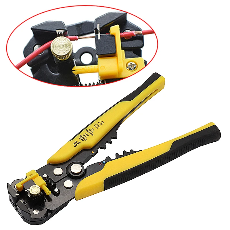 

Yalku Multi Tools Pliers Stripper Cutter Cable Wire Capability 0.25-6mm^2 Crimper Acutomatic Electrical Repair Tools