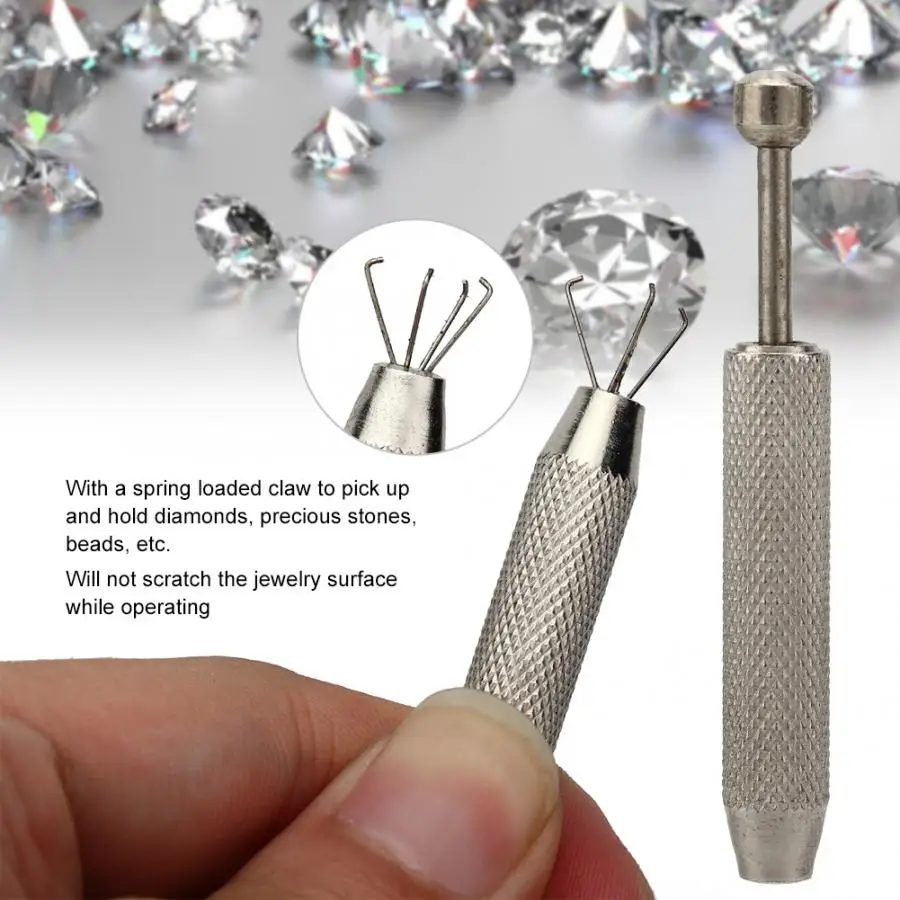 3-Piece Jewelry Locking Tweezers Set - Stainless Steel Gem Holders For Precision Work
