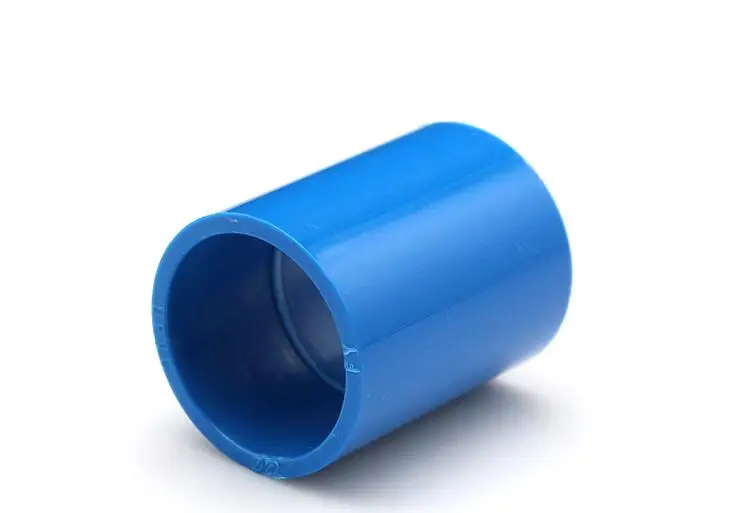 ПВХ водопроводная труба фитинги синий прямой локоть твердый равный тройник четыре-полосные Соединители Пластиковые соединительные части для орошения воды - Цвет: Straight
