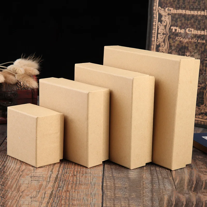 

1 Pcs Brown Kraft Paper Favour Jewelry Box Vintage Design Gift Packaging Box Casket Earrings Ring Pendant Bracelet Boxes