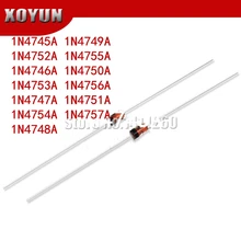 100 шт. 1 Вт зенеровский диод DO-41 16 в 18 в 20 в 22 в 24 в 27 в 30 в 33 в 36 в 39 в 43 в 47 в 51 в 56 в 62 в 68V 75V 1N4746A 1N4749A 1N4756A 1N4748A