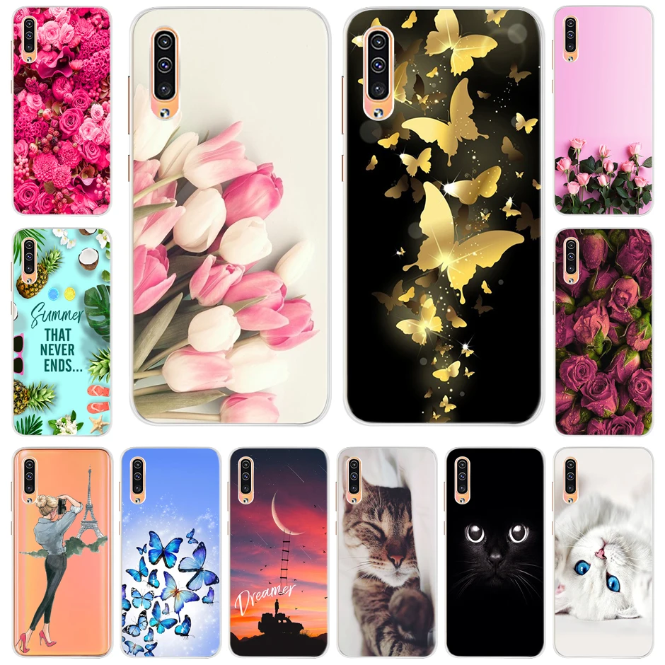 For Samsung Galaxy A50 Case 2019 Cartoon Silicone Soft TPU Back Cover A505F A50s A507F A30s A307F Phone | Мобильные телефоны и