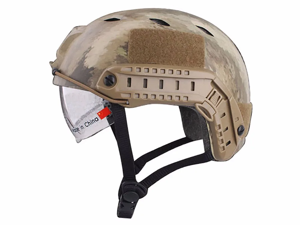 Tactical Fast Helmet BJ Airsoft Military NVG Mount Goggles Visor ATACS