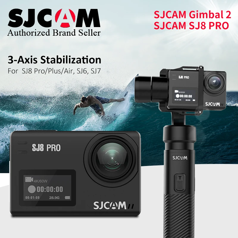 

1290P 4K 60fps WiFi Remote Waterproof SJ Outdoor Sport Cam SJCAM SJ8 Pro /SJCAM Handheld GIMBAL SJ-Gimbal 2 3 Axis Stabilizer